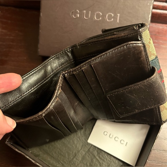 Vtg Gucci GG Ophida Trifold Wallet - Picture 14 of 16